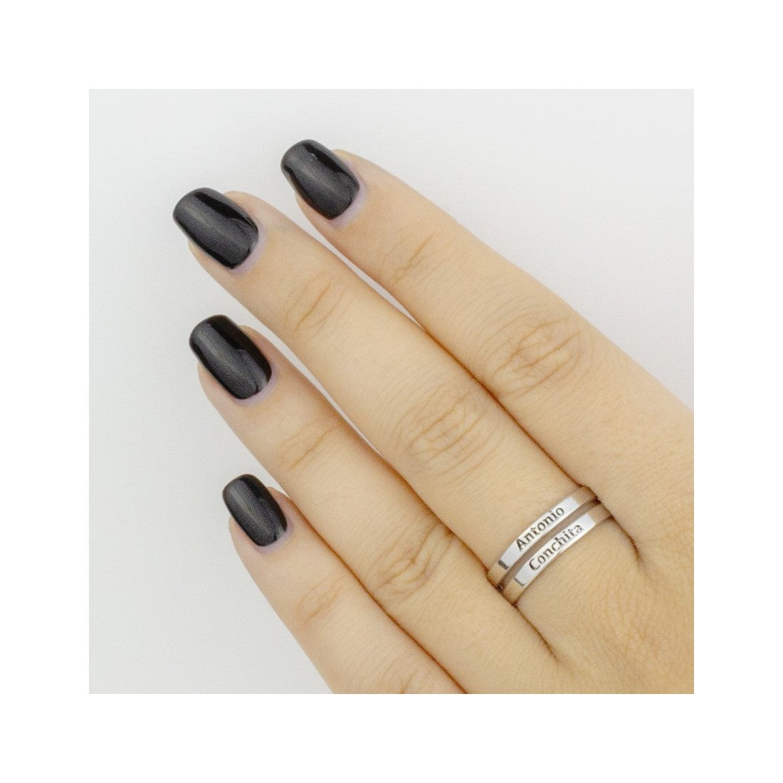 Anillo personalizado doble plata