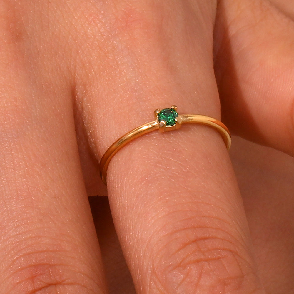Anillo circonita mes nacimiento (elige color)