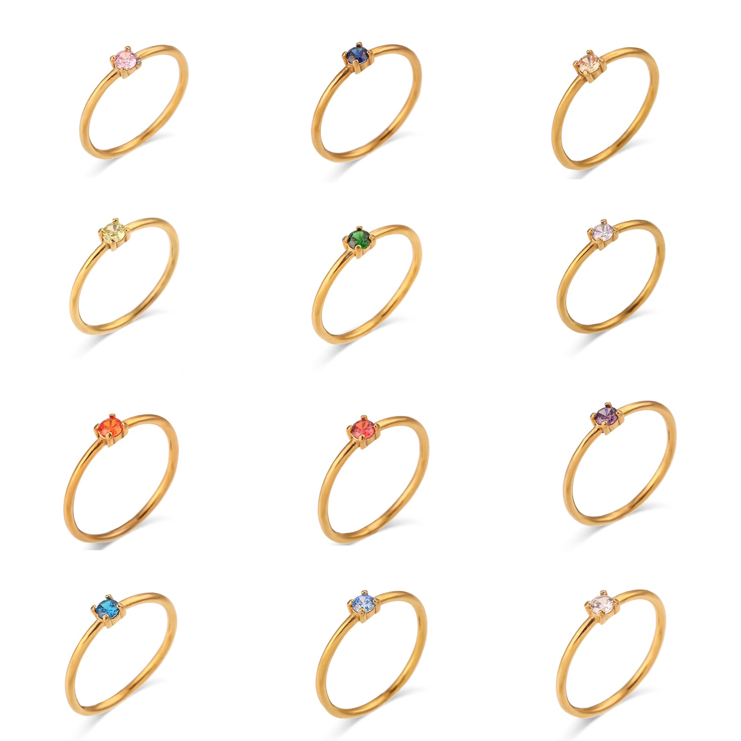 Anillo circonita mes nacimiento (elige color)