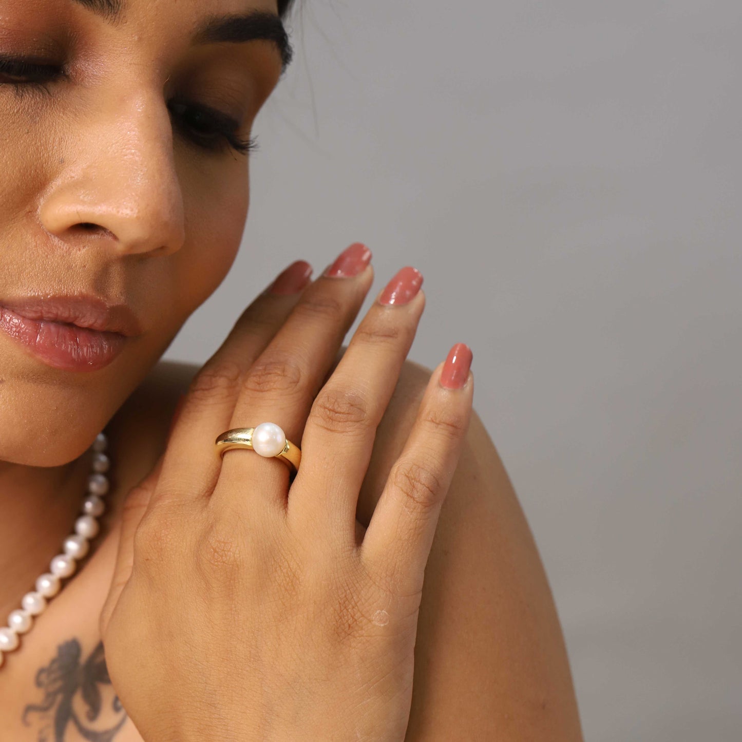 Anillo perla cultivada