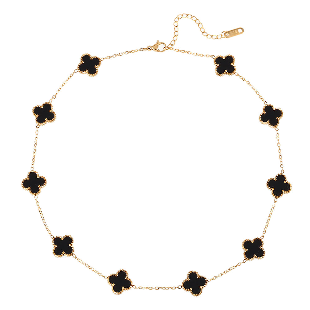 Collar acero trébol (elige color)