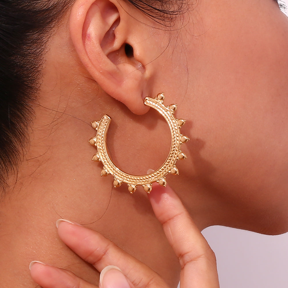 Pendientes aro sol bolita