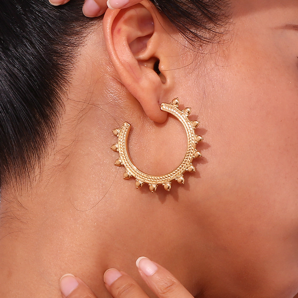 Pendientes aro sol bolita