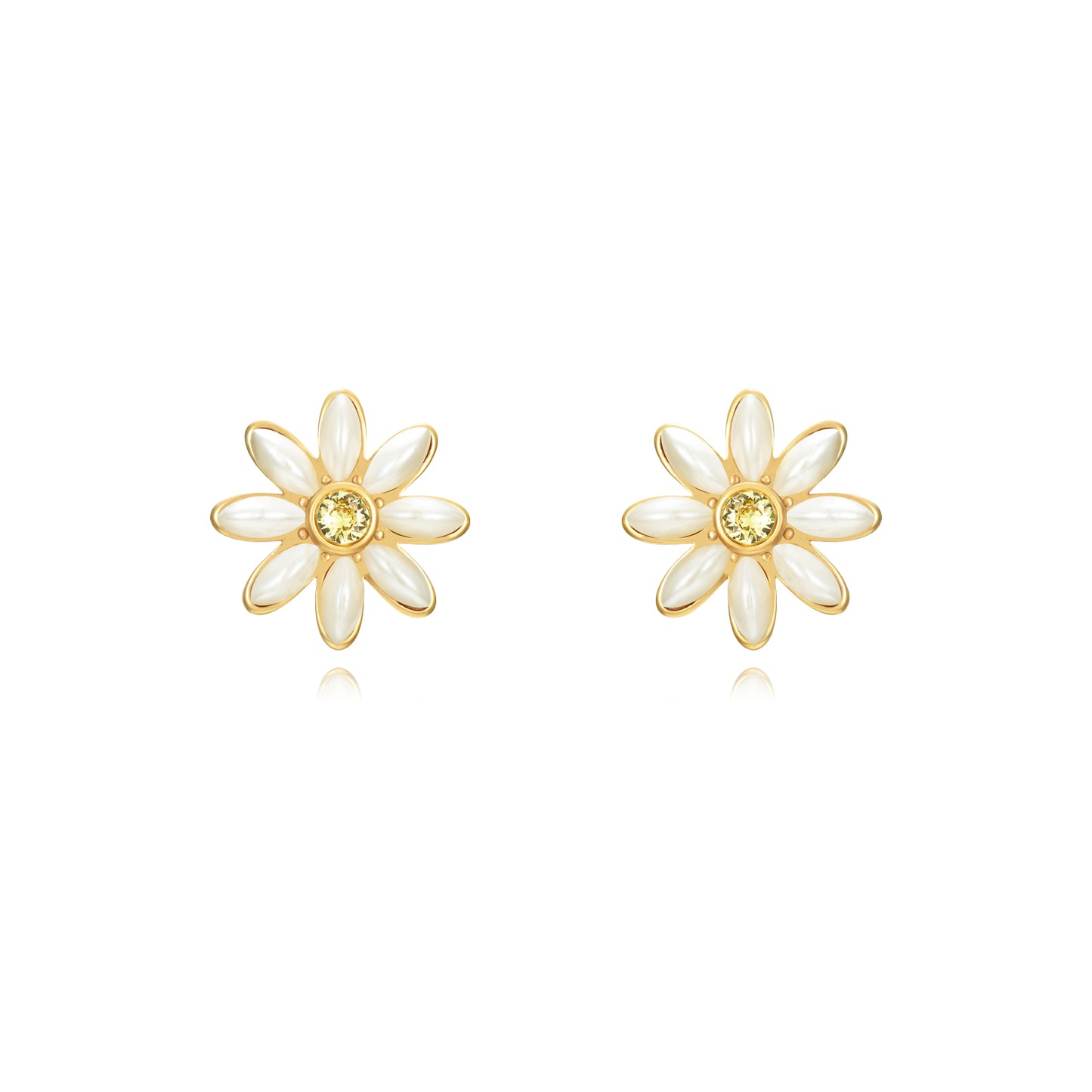 Pendientes flor perla