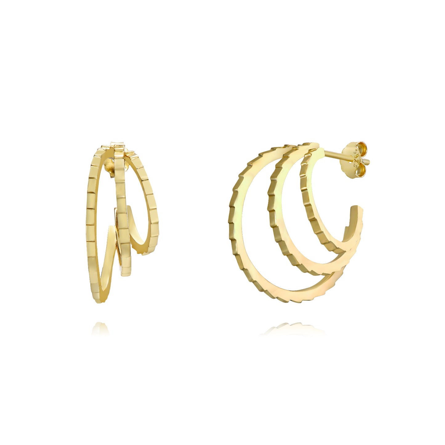 Pendientes triple capucha