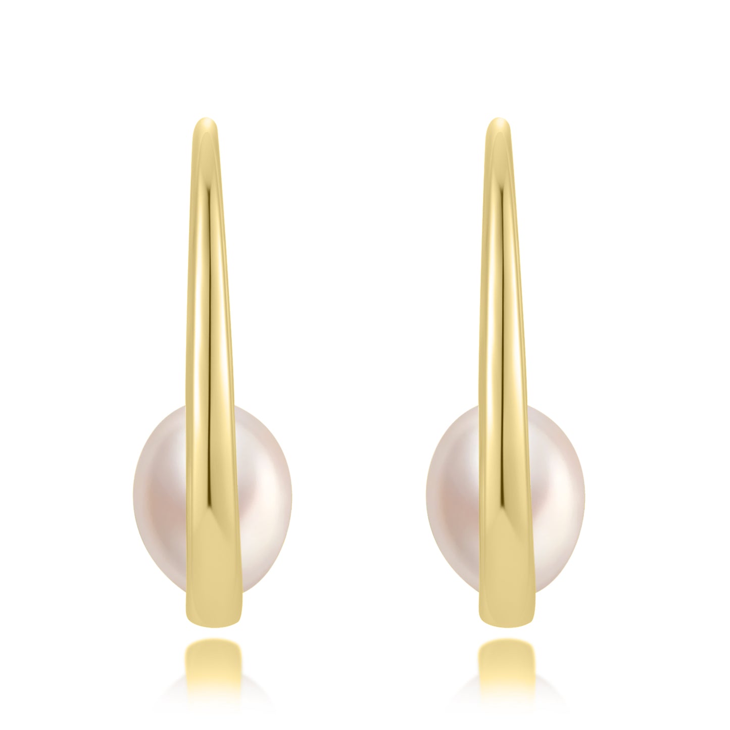 Pendientes perla oval