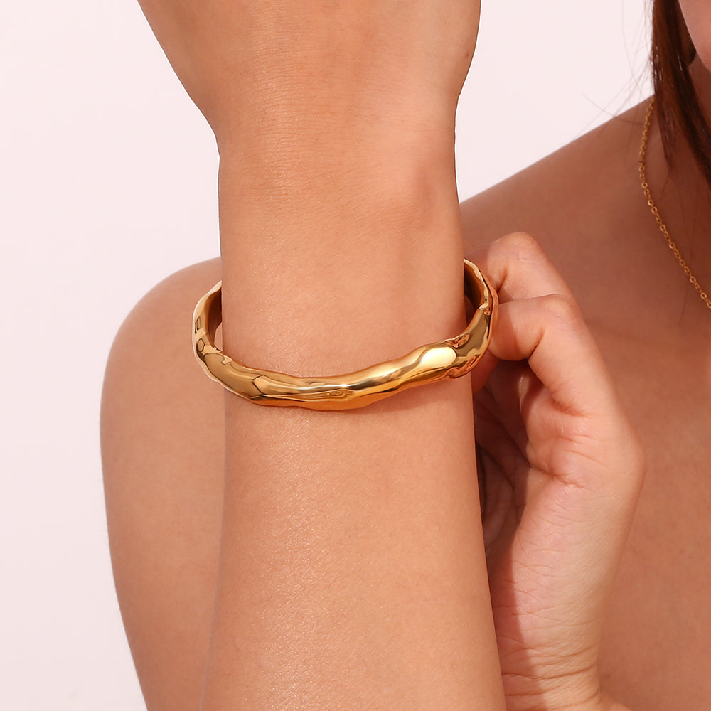 Pulsera acero martillada