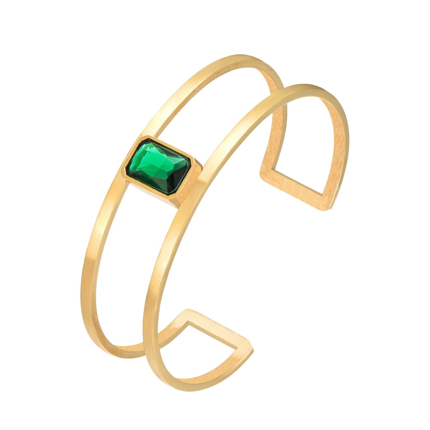 Pulsera esclava circonita verde