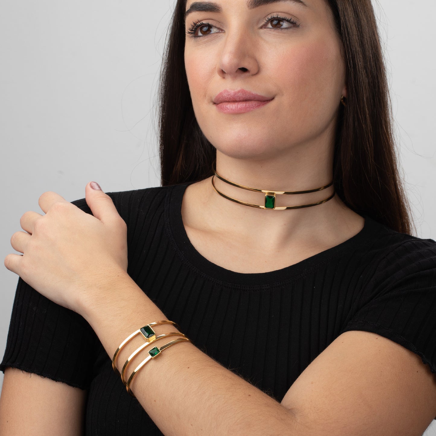 Pulsera circonita verde