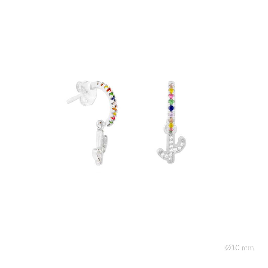 Pendientes arcoiris cactus