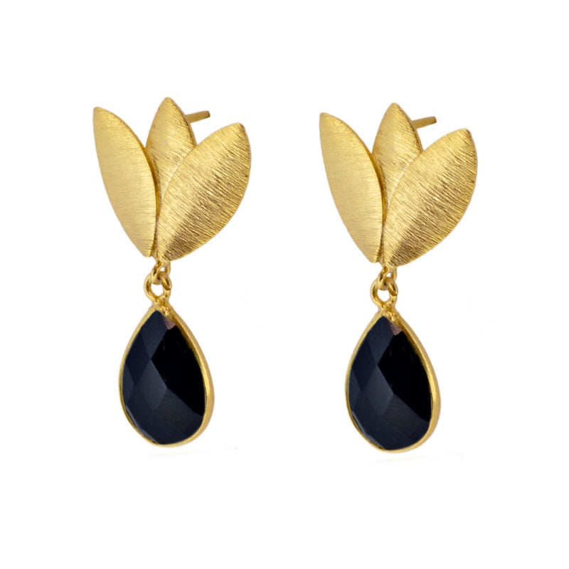 Pendientes pétalos piedra (elige color)