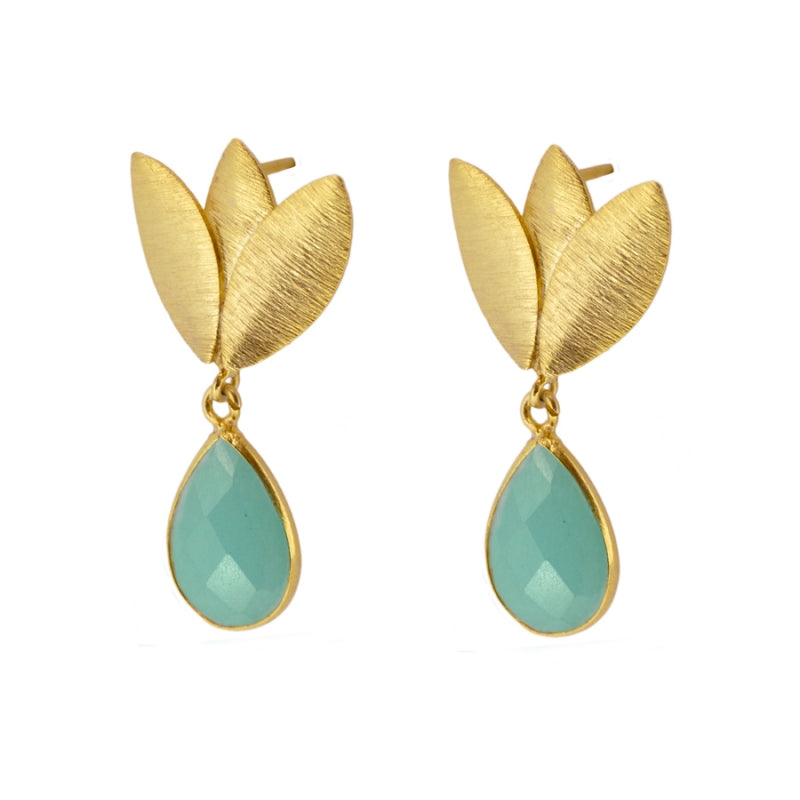 Pendientes pétalos piedra (elige color)