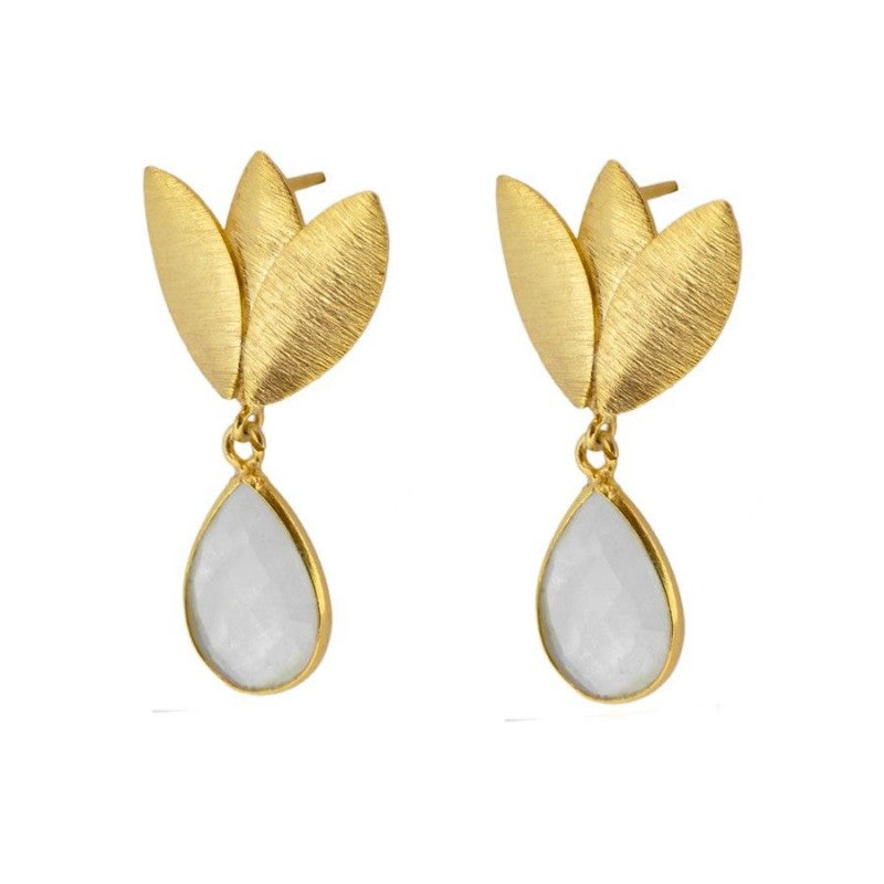 Pendientes pétalos piedra (elige color)