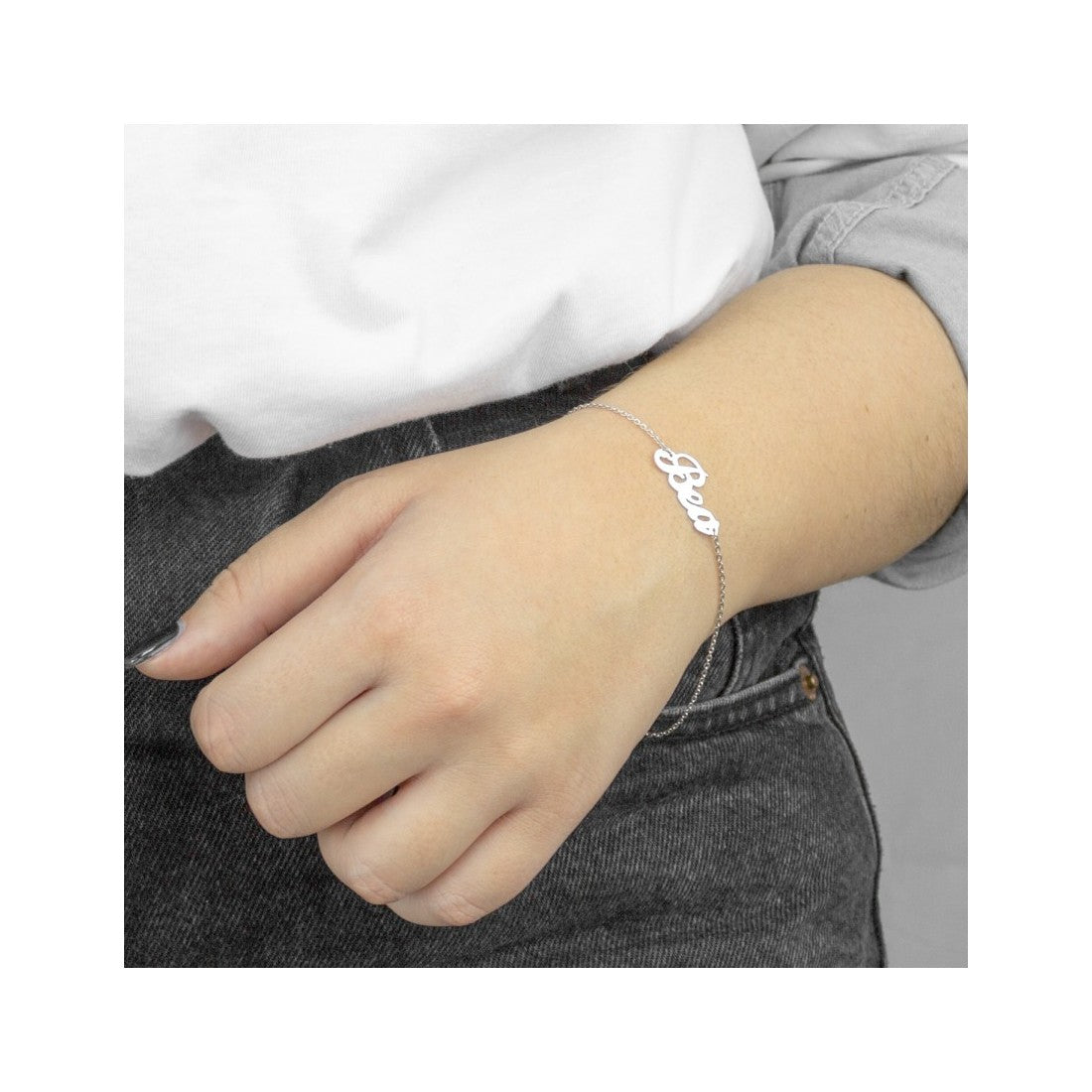 Pulsera personaliza nombre plata