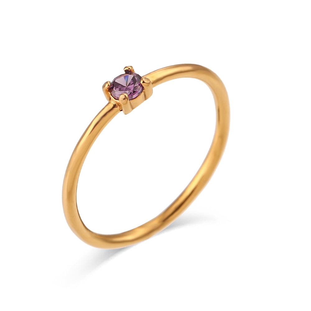 Anillo circonita mes nacimiento (elige color)