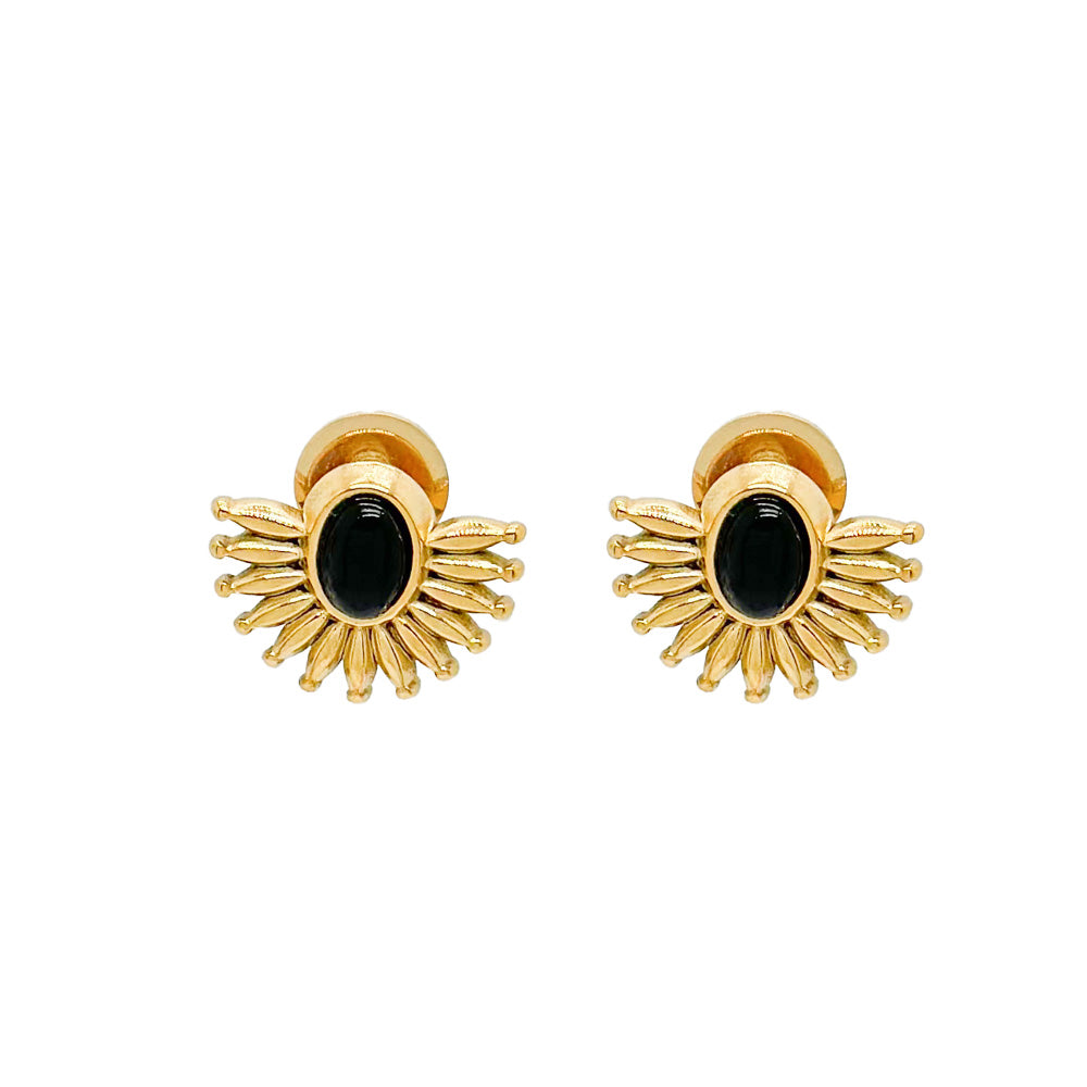 Pendientes flor negra