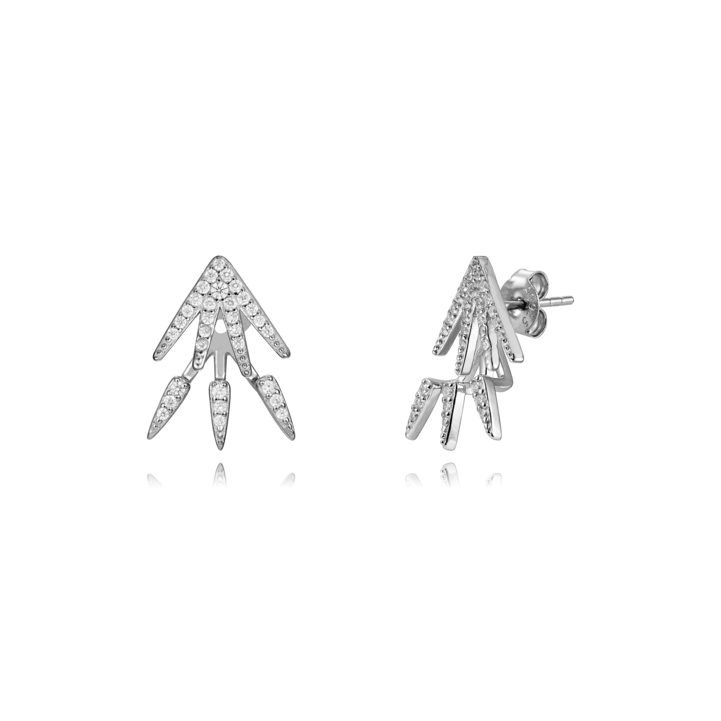 Pendientes Ear Jacket picos circonitas
