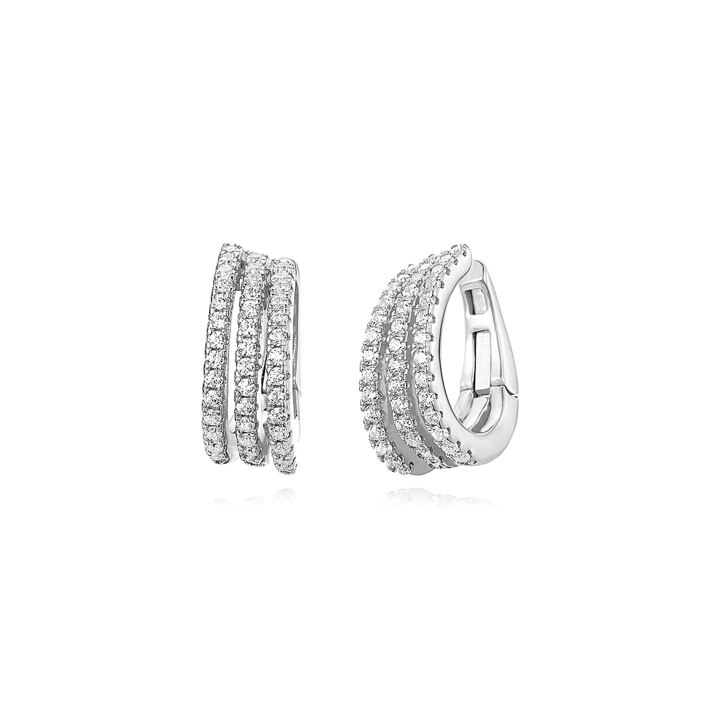 Pendiente Earcuff triple circonita