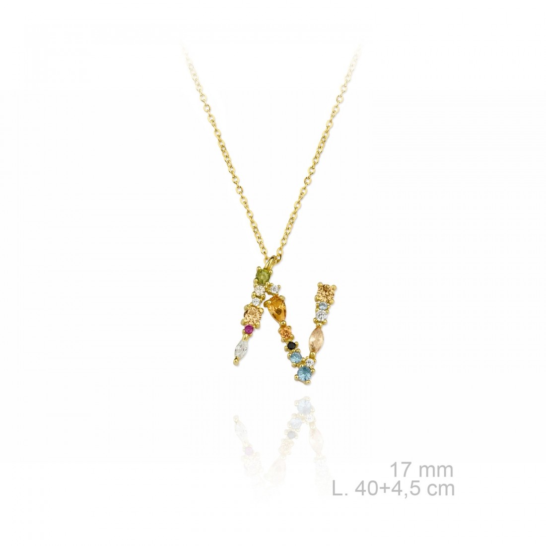 Collar inicial grande colores