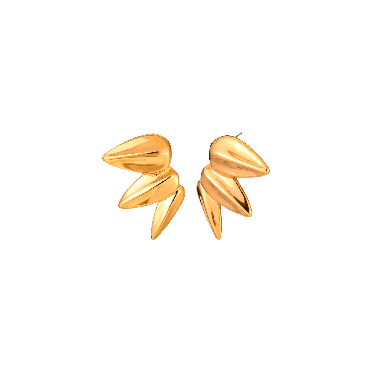 Pendientes acero tres hojas