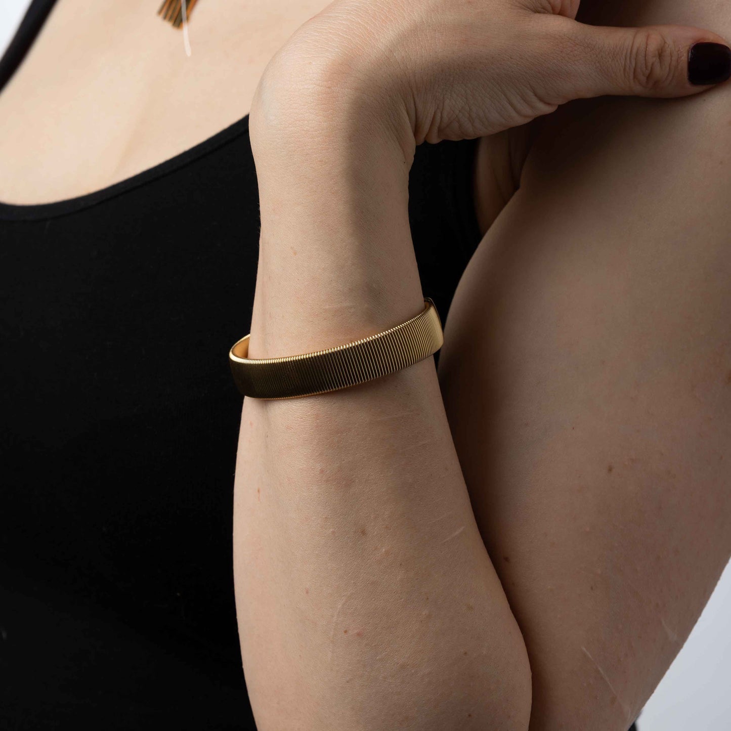Pulsera estirable acero abierta