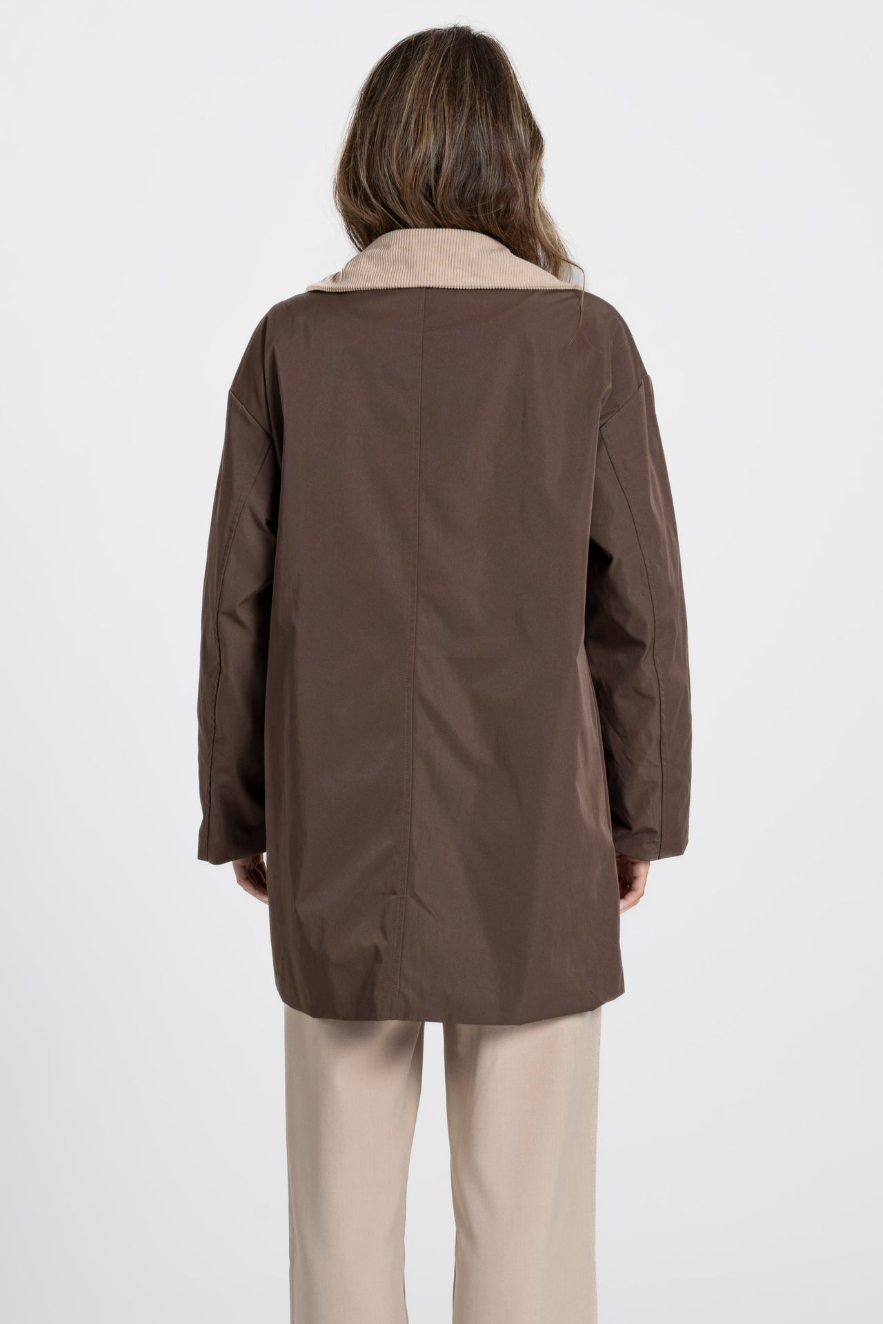 Chaqueta bicolor marrón