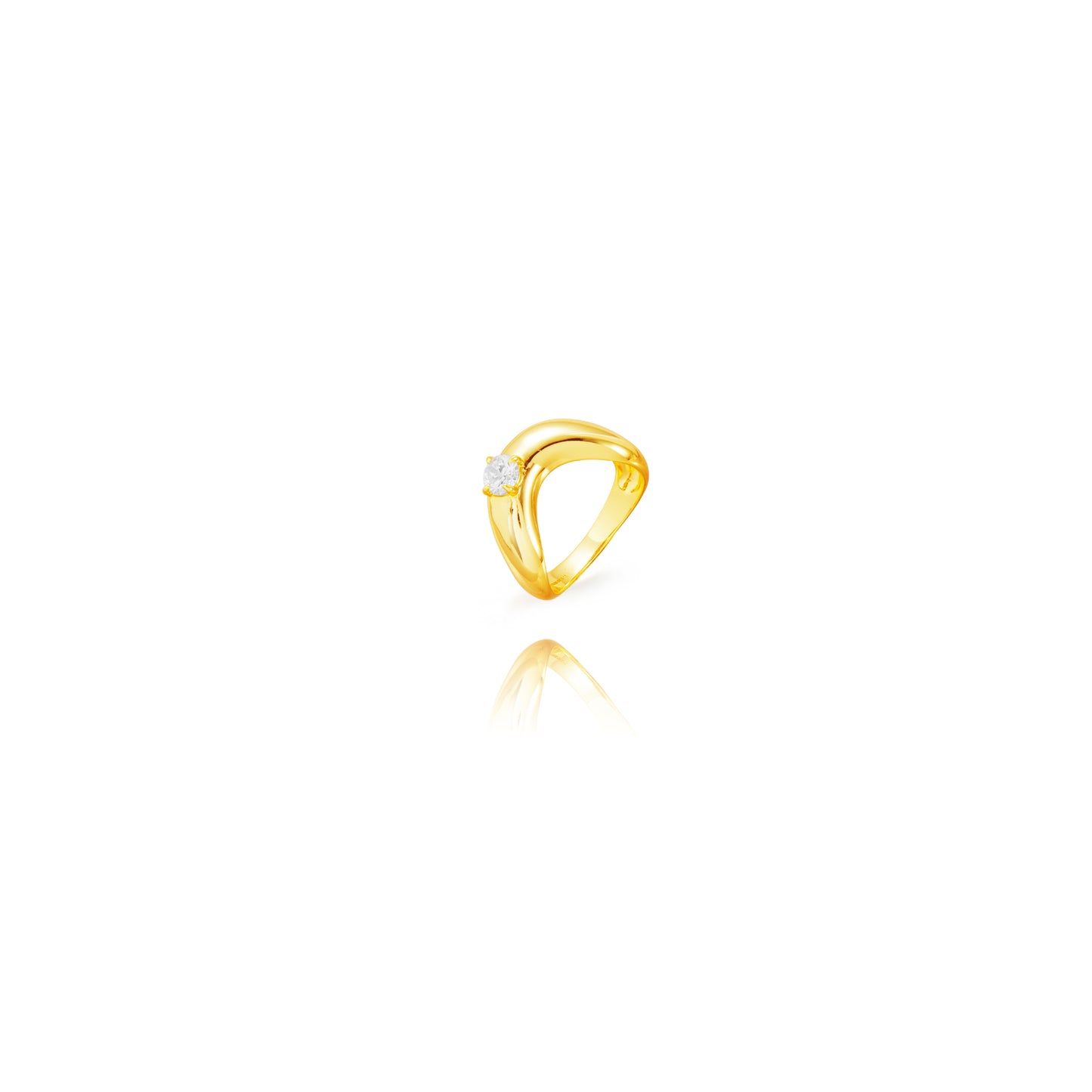 Anillo onda circonita