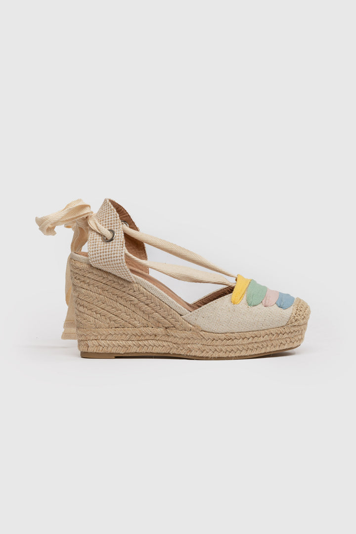 Sandalia cuña multicolor