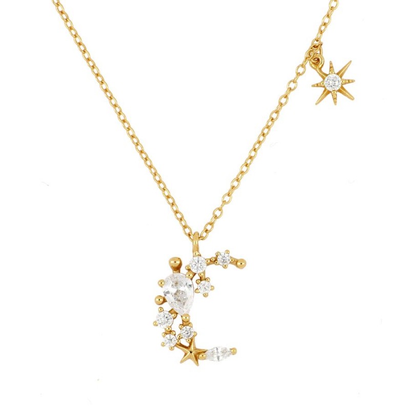 Collar luna estrella circonitas