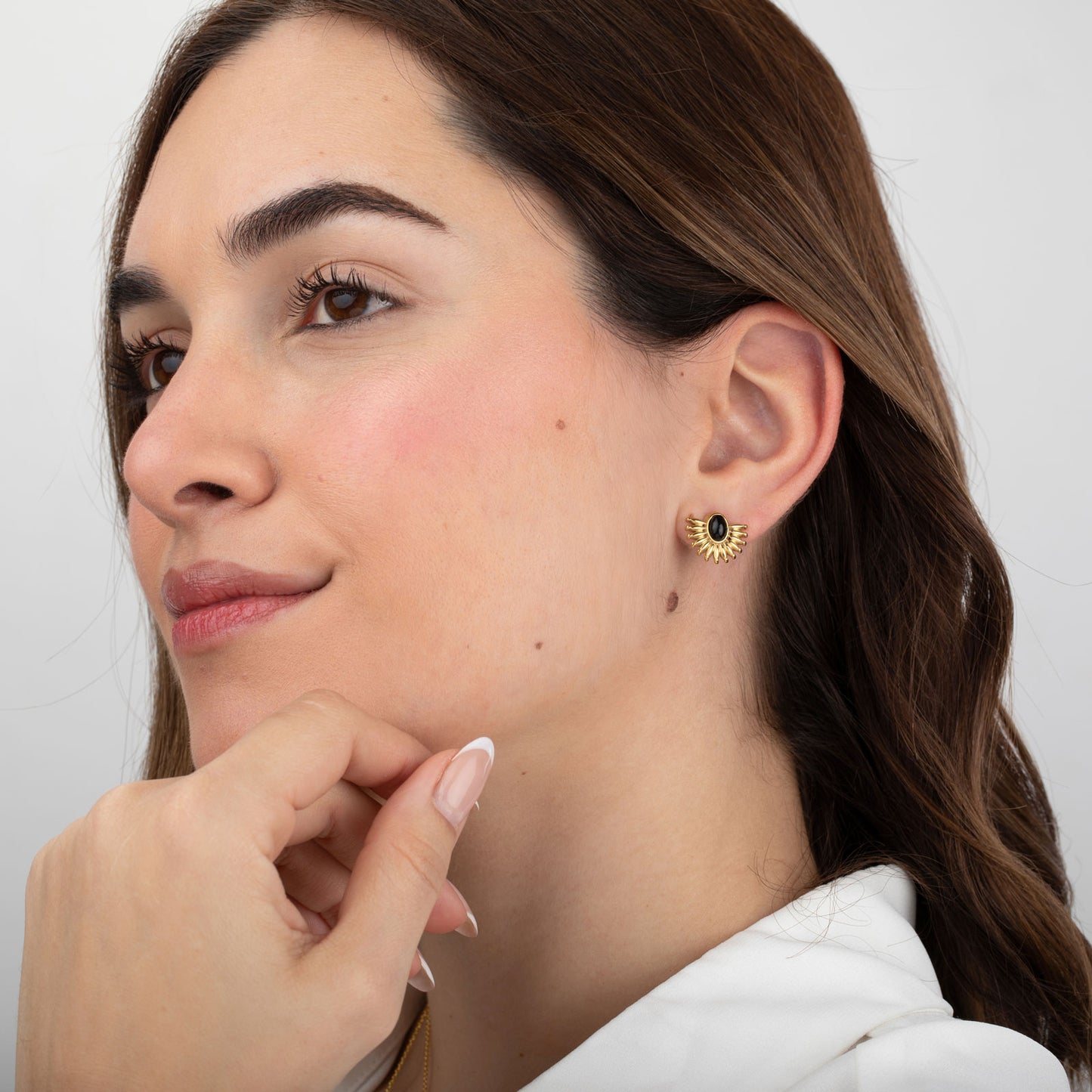 Pendientes flor negra