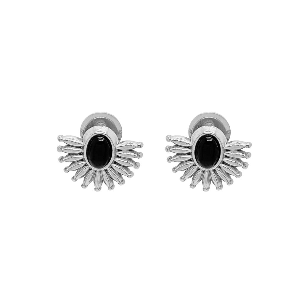 Pendientes flor negra