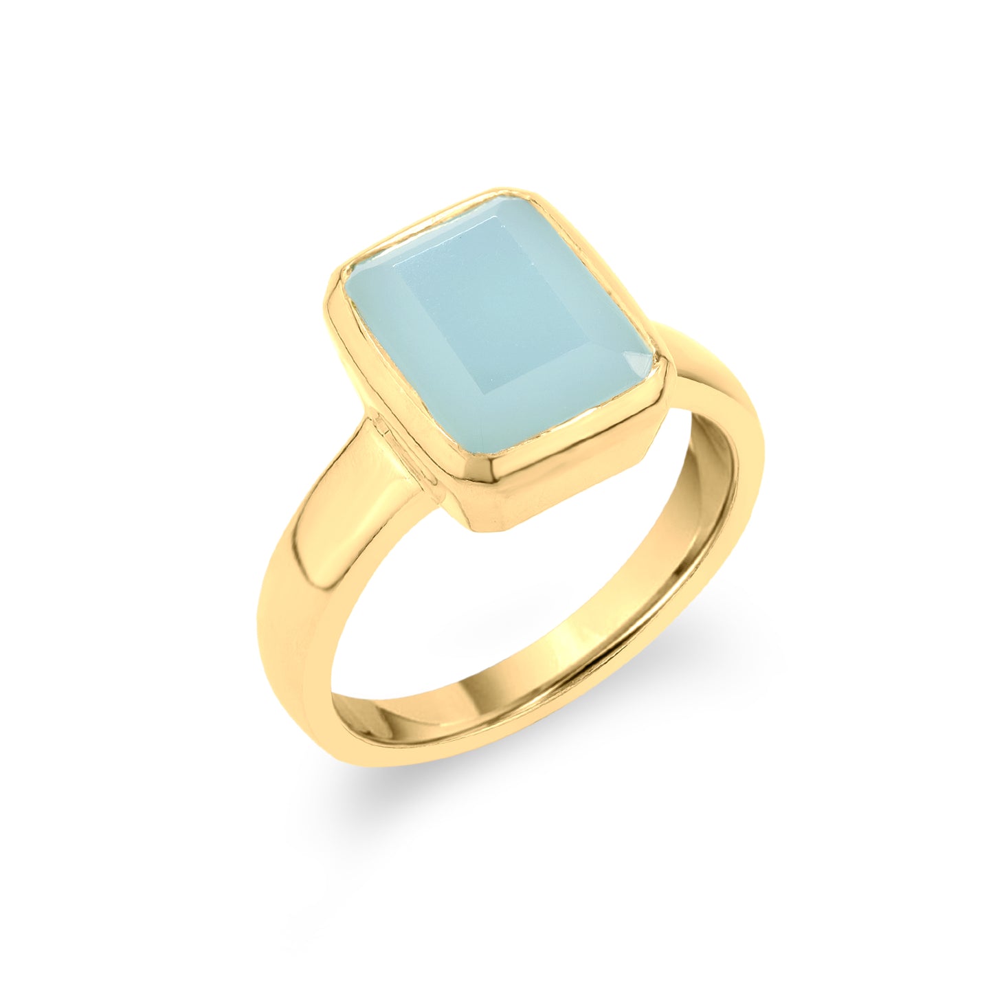 Anillo cuadrado mineral (elige color)