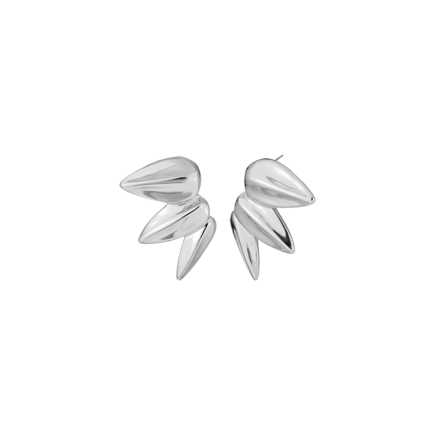 Pendientes acero tres hojas