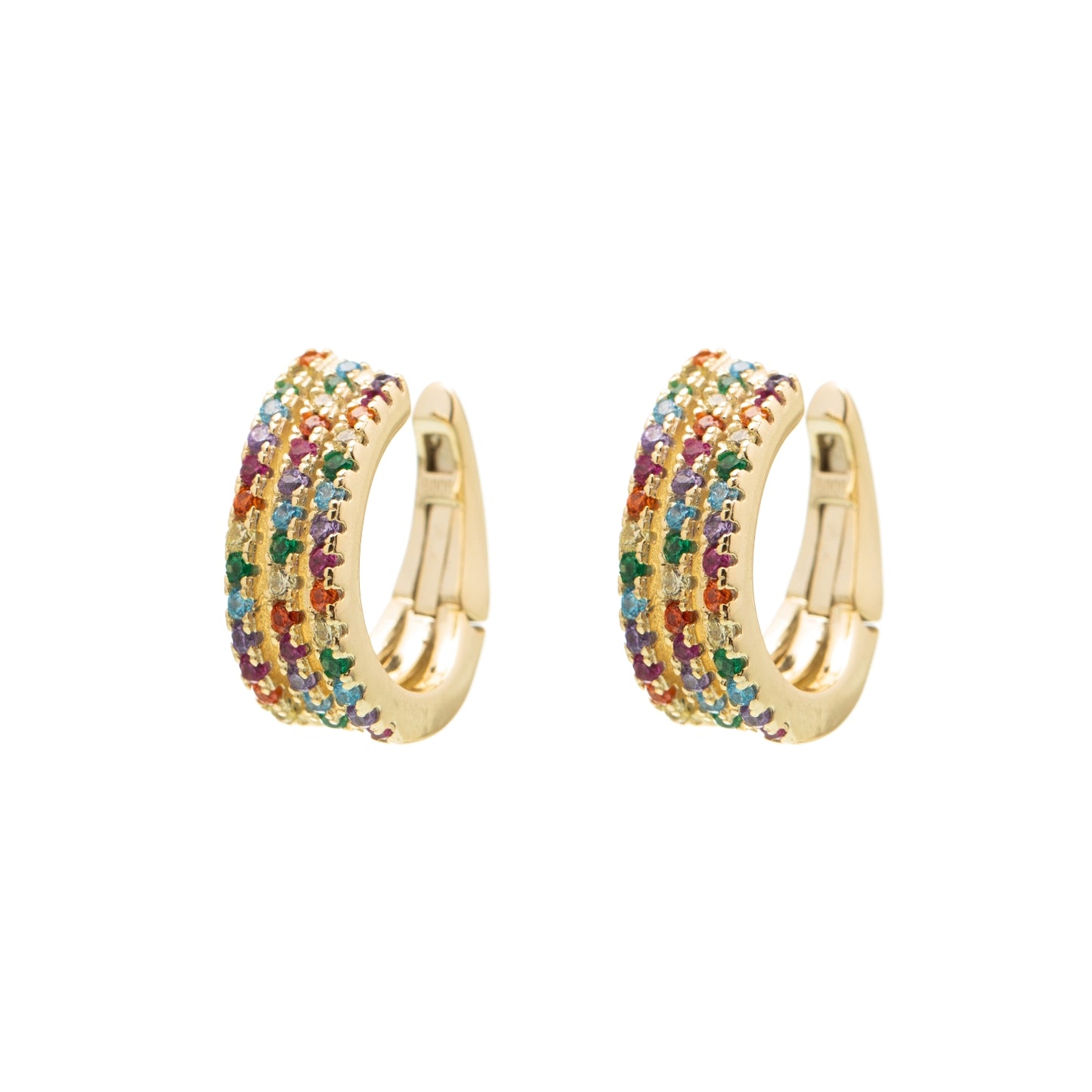 Pendiente Earcuff triple circonita
