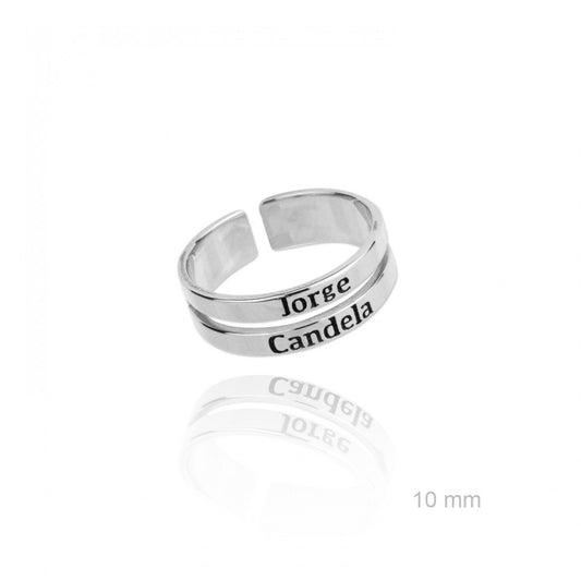 Anillo personalizado doble plata