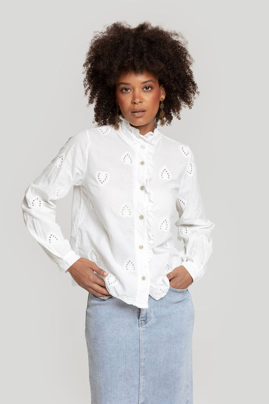 Blusa blanca calados