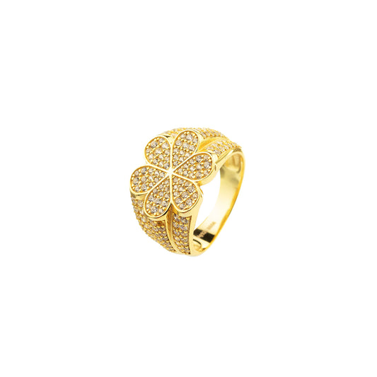 Anillo flor plata circonitas