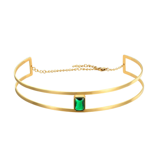 Choker circonita verde