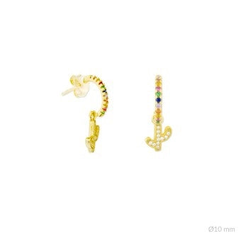 Pendientes arcoiris cactus