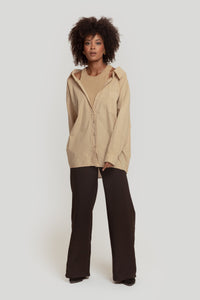 Camisa beige doble oversize