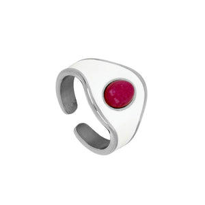 Anillo jade fucsia