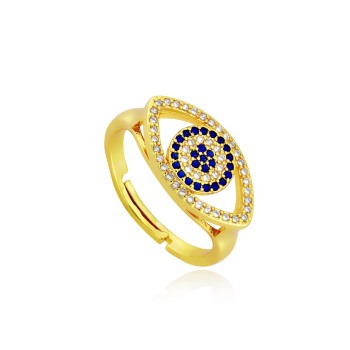 Anillo ajustable ojo azul