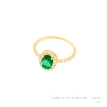 Anillo vintage oval verde