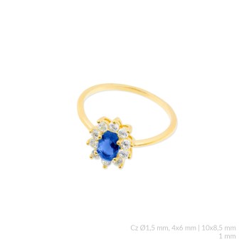 Anillo vintage azul