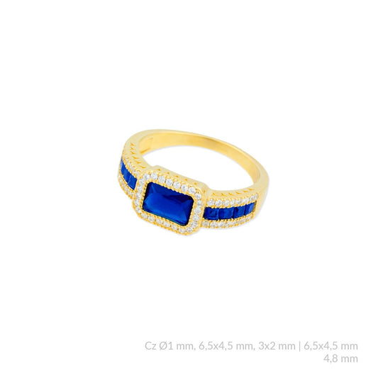 Anillo vintage azul