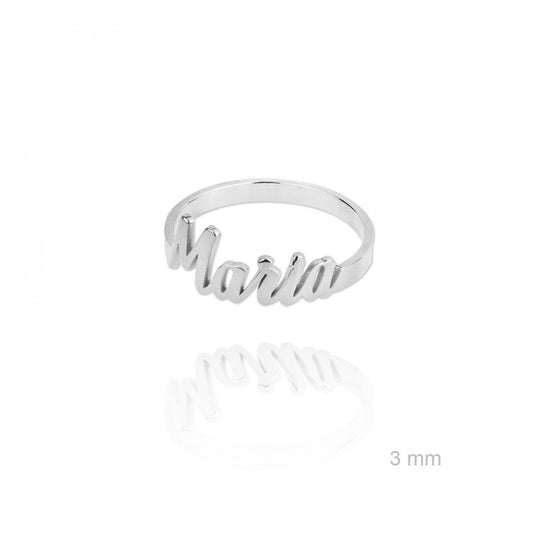 Anillo personalizado nombre plata