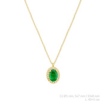 Collar pure oval verde