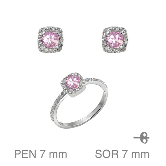 Conjunto circonitas rosa