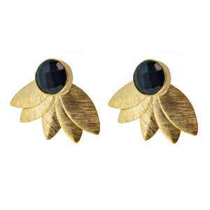 Pendientes piedra natural dorado (elige color)