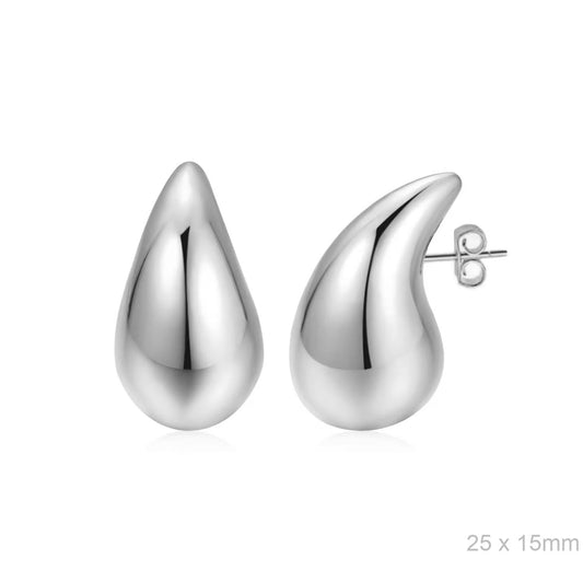 Pendientes Gota plata mediano